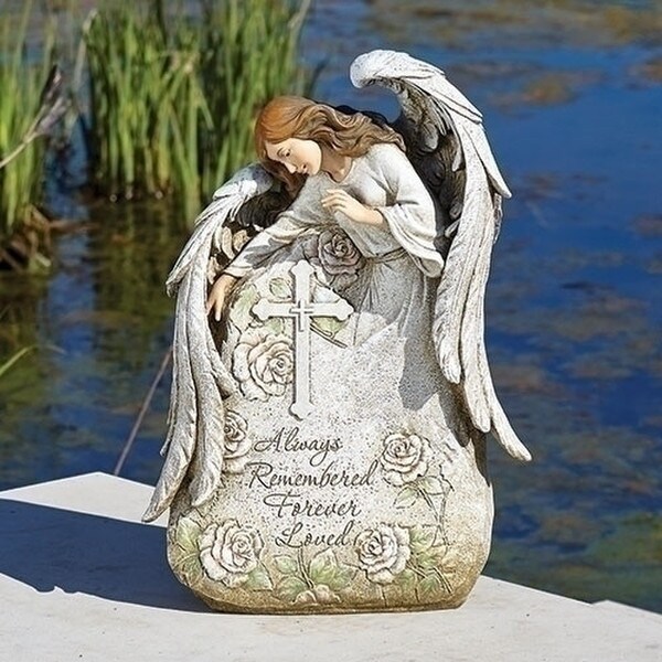 Angel Garden Stone Always Remembered Statue